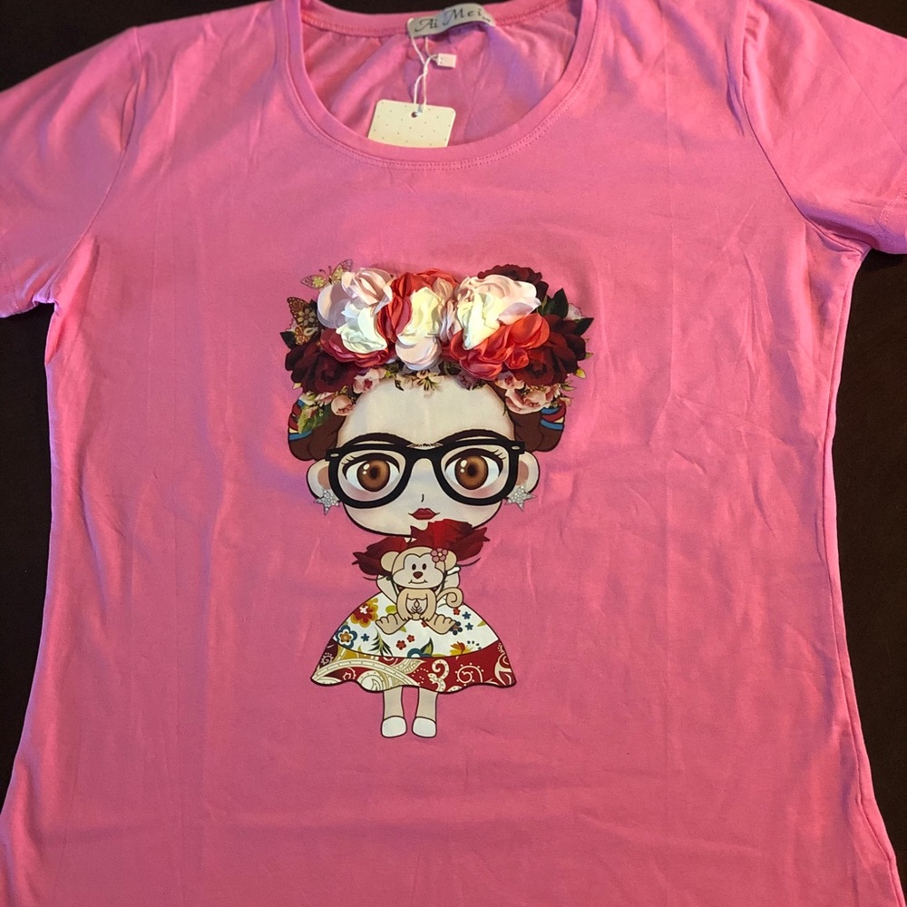 Frida Kahlo Pink Shirt
